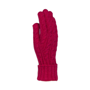 THSS2667GX: Hot Pink: Cable Knit Gloves