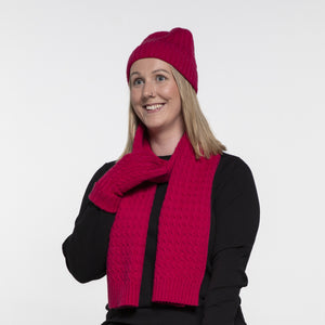 THSS2667HX: Hot Pink: Cable Knit Beanie