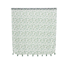 Load image into Gallery viewer, THSS2673: Green: Multi Leaves with Tassels Scarf
