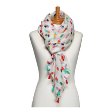 Load image into Gallery viewer, THSS2676: Multicolour: Colourful Polka Dots with Tassels Scarf
