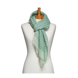 THSS2677: Mint: Little Paisley Monogram Scarf