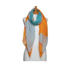 Load image into Gallery viewer, THSS2680: Orange: Geometric Shapes Scarf
