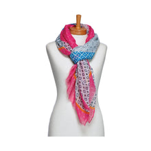 Load image into Gallery viewer, THSS2681: Pink: Geometric Shapes Scarf
