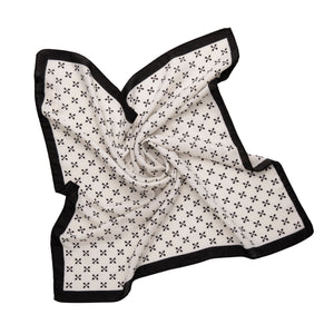 THSS2691: White: Floral Dots Border Scarf