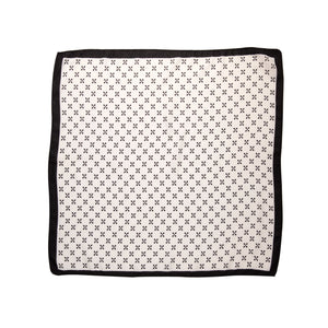 THSS2691: White: Floral Dots Border Scarf