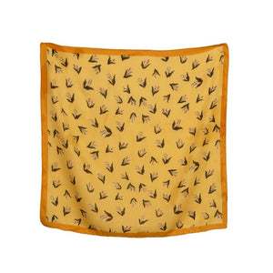 THSS2693: Marigold Yellow: Bell Flower Square Scarf