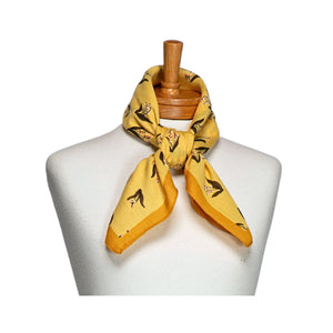 THSS2693: Marigold Yellow: Bell Flower Square Scarf