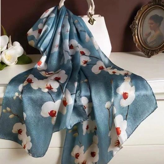 THSS2696: Blue: Orchid Scarf