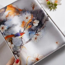 Load image into Gallery viewer, THSS2697: Light Grey: Cherry Blossoms with Birds Scarf
