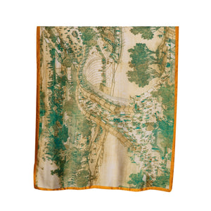 THSS2698: Green: Chinese Village Scarf