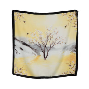 THSS2700: Marigold Yellow: Sakura Flower Square Scarf