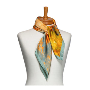 THSS2704: Orange: Watercolour Square Scarf