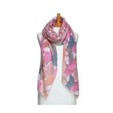 Load image into Gallery viewer, THSS2711: Pink: Gingko Leaf Scarf
