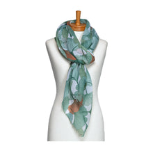 Load image into Gallery viewer, THSS2713: Green: Gingko Leaf Scarf
