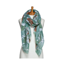 Load image into Gallery viewer, THSS2713: Green: Gingko Leaf Scarf
