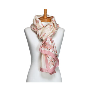 THSS2714: Pink: Snowdrop Flower Scarf