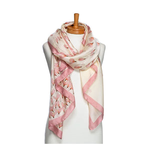 THSS2714: Pink: Snowdrop Flower Scarf