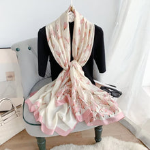 Load image into Gallery viewer, THSS2714: Pink: Snowdrop Flower Scarf
