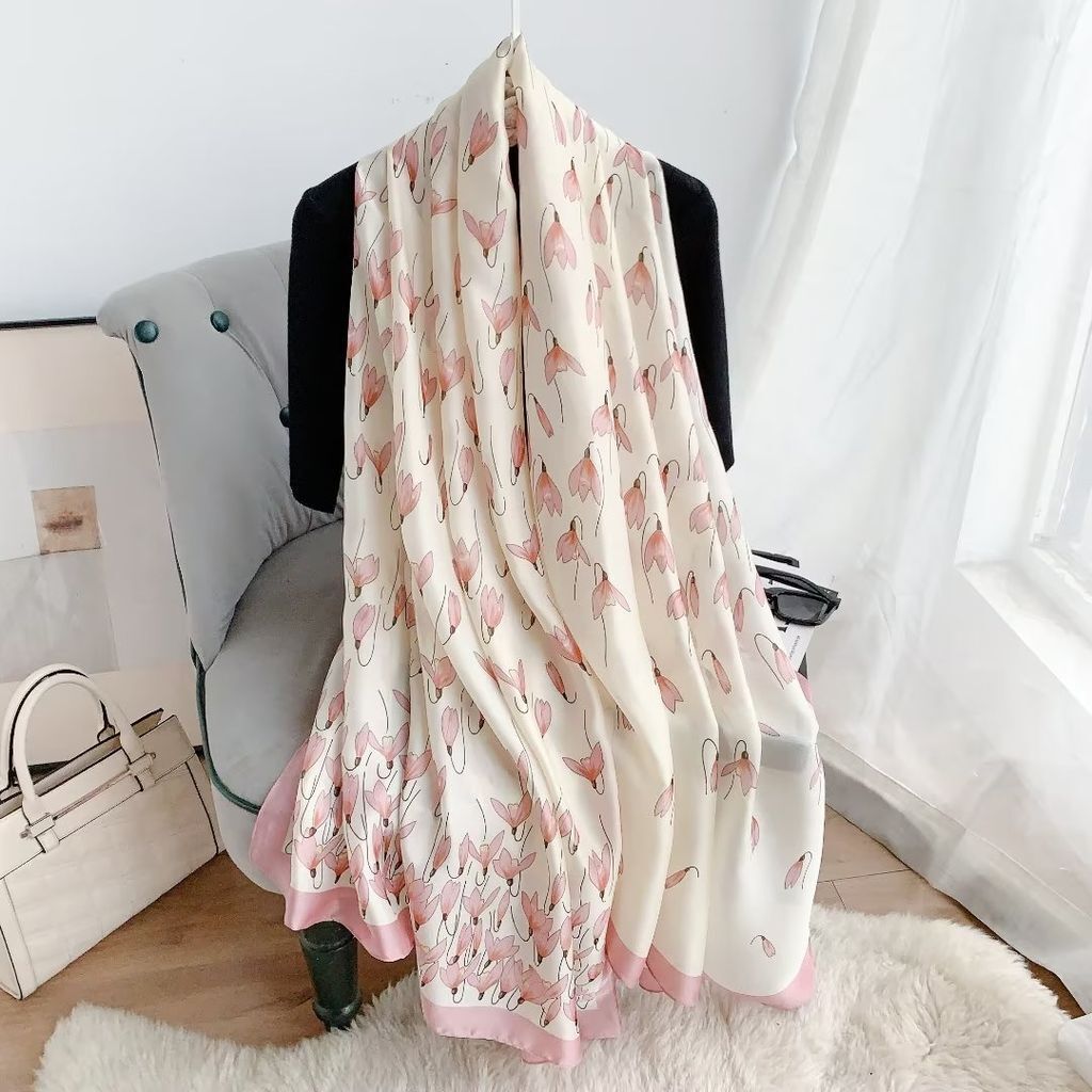 THSS2714: Pink: Snowdrop Flower Scarf