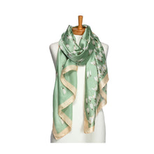 Load image into Gallery viewer, THSS2715: Mint: Snowdrop Flower Scarf
