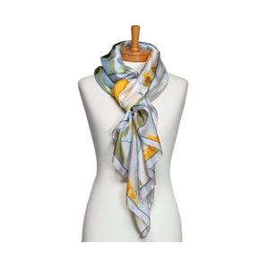 THSS2716: Sky Blue: Blushing Poppies Scarf