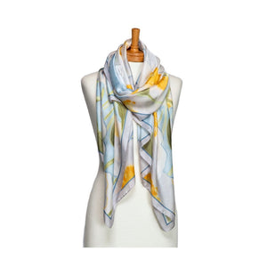 THSS2716: Sky Blue: Blushing Poppies Scarf