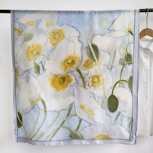 THSS2716: Sky Blue: Blushing Poppies Scarf