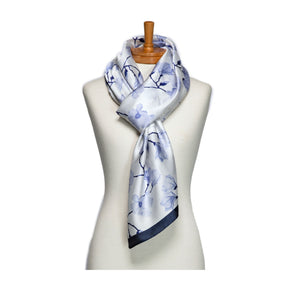 THSS2718: Blue: Flower Blossoms Scarf