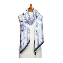 Load image into Gallery viewer, THSS2718: Blue: Flower Blossoms Scarf
