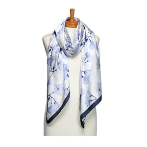 THSS2718: Blue: Flower Blossoms Scarf