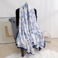 Load image into Gallery viewer, THSS2718: Blue: Flower Blossoms Scarf
