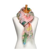 Load image into Gallery viewer, THSS2727: Peach: Dandelions and Wildflowers Scarf
