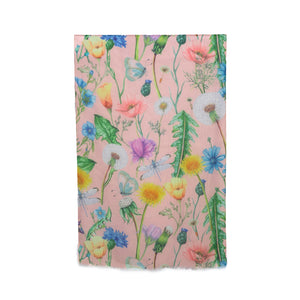 THSS2727: Peach: Dandelions and Wildflowers Scarf