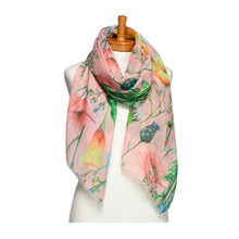 Load image into Gallery viewer, THSS2727: Peach: Dandelions and Wildflowers Scarf
