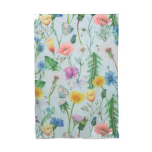 Load image into Gallery viewer, THSS2729: Blue: Dandelions and Wildflowers Scarf
