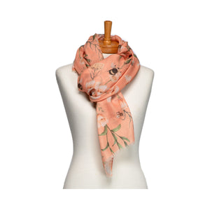 THSS2732: Apricot: Bees and Wild Flowers Scarf