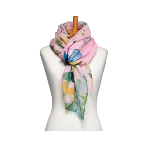 THSS2733: Pink: Butterfly Garden Scarf