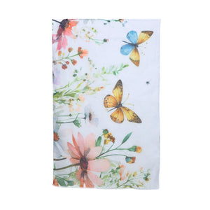 THSS2734: White: Butterfly Garden Scarf