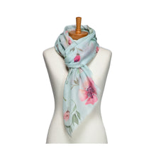 Load image into Gallery viewer, THSS2735: Aqua: Dragonfly Garden Scarf
