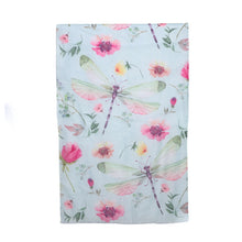 Load image into Gallery viewer, THSS2735: Aqua: Dragonfly Garden Scarf
