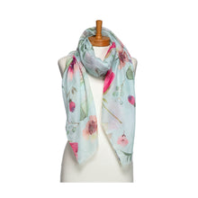 Load image into Gallery viewer, THSS2735: Aqua: Dragonfly Garden Scarf
