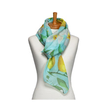 Load image into Gallery viewer, THSS2739: Aqua: Lemons and Bees Scarf
