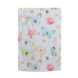 THSS2740: White: Butterfly Floral Scarf