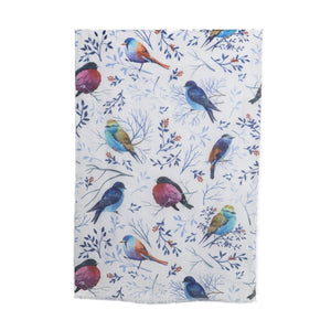 THSS2743: White: Birds and Branches Scarf