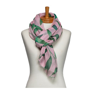 THSS2746: Pink: Leaves Scarf