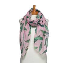 Load image into Gallery viewer, THSS2746: Pink: Leaves Scarf
