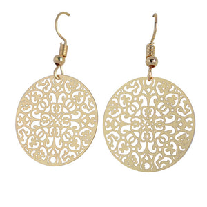 THSE1049: Gold: Monica Round Earrings