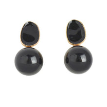 Load image into Gallery viewer, THSE1068: Black: Pretty Pearl Earrings
