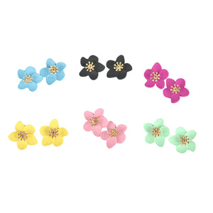 THSE1071: Powder Blue: Flower Petals Earrings