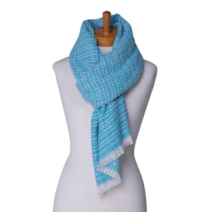 THSS2393: Blue: Tic tac Pattern Scarf